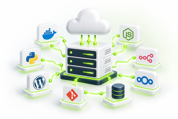 Hébergement d'applications web MADANET avec Docker, Node.js, Python, n8n, WordPress et bases de données