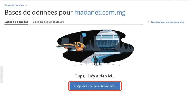 Le bouton Ajouter une base de données