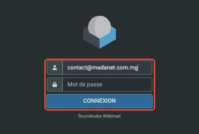 La page de connexion du webmail