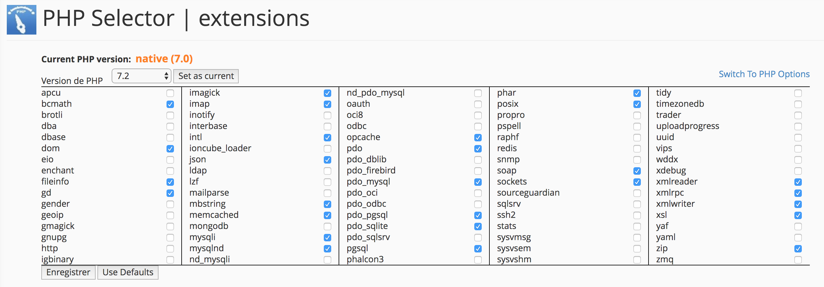 Php selector
